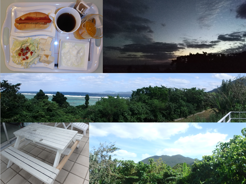 ヒルズヤマバレ　テラス　日の出　朝食　桴海於茂登岳